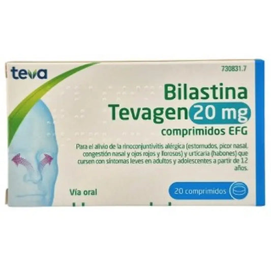 Bilastina Tevagen 20 Mg Efg, 20 comprimidos