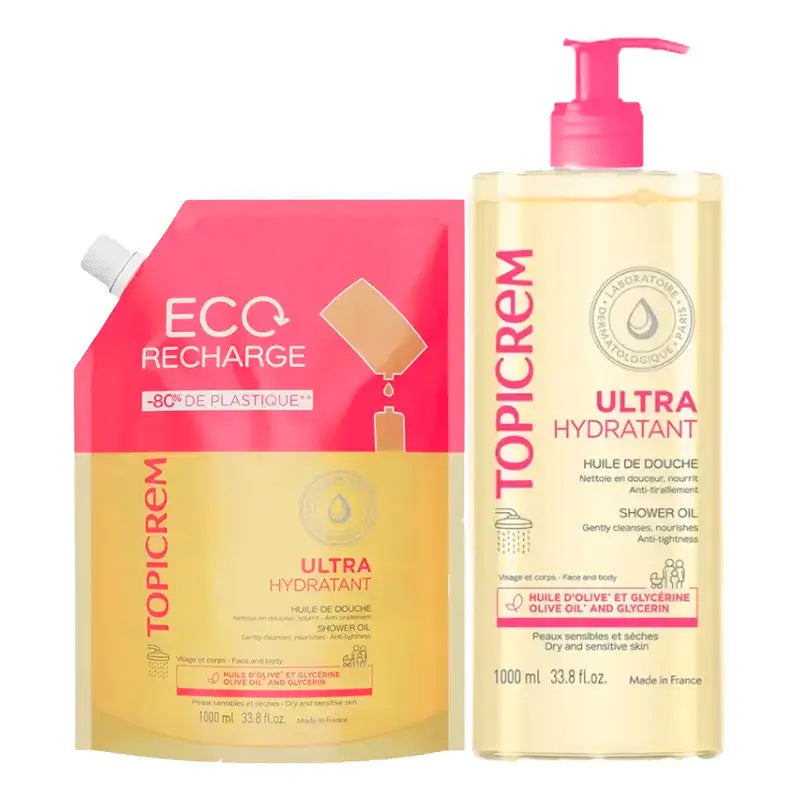 Topicrem Pack Aceite de Ducha 1L + Recarga