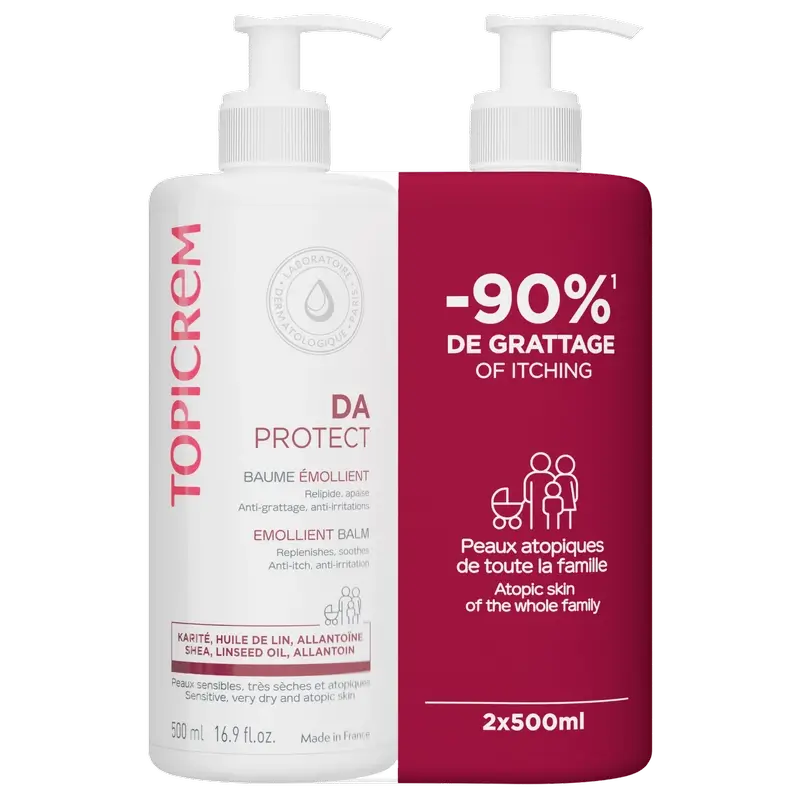 Topicrem Pack Dúo Da Protect Bálsamo Emoliente 500 Ml 2ª Ud 50 %