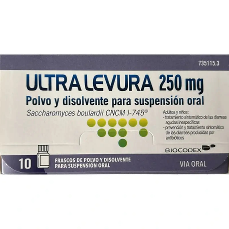 Ultra Levura 250 Mg Pol O Y Disolvente Para Solucón Oral, 10 frascos