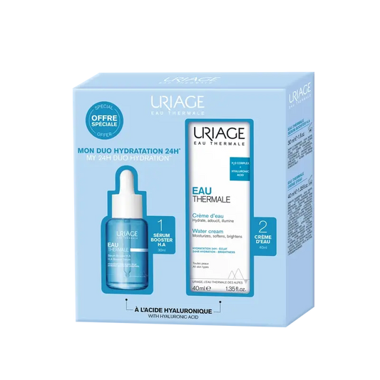 Uriage Eau Thermale Sérum Booster Con 1.5% De Ácido Hialurónico, 30 Ml + Crema De Agua Eau Thermale, 40 Ml