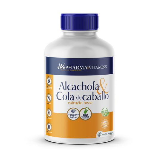 Pharma & Vitamins Alcachofa + Cola De Caballo (Ext. Seco) 300 Mg , 180 cápsulas