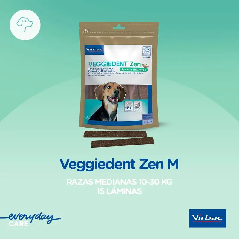 Virbac Veggiedent Zen M, Snack Dental Para Perros Raza Mediana