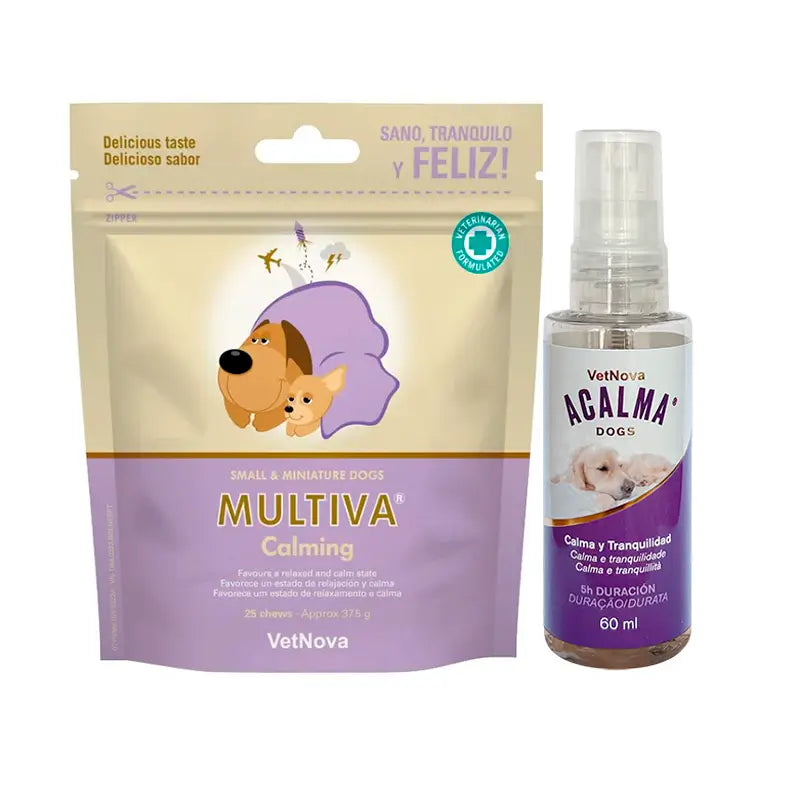 Vetnova Multiva Calming + Acalma Spray 60 ml, Pack Perros Pequeños