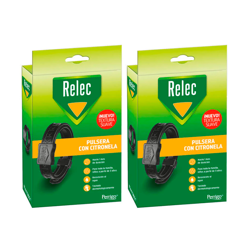 Relec Duplo Pulsera Antimosquitos Adulto Negra
