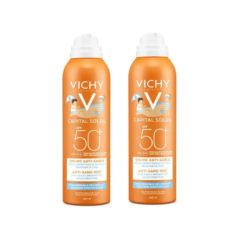 Vichy Capital Soleil Bruma Solar Anti-Arena Para Niños Spf 50+, 2X200 Ml