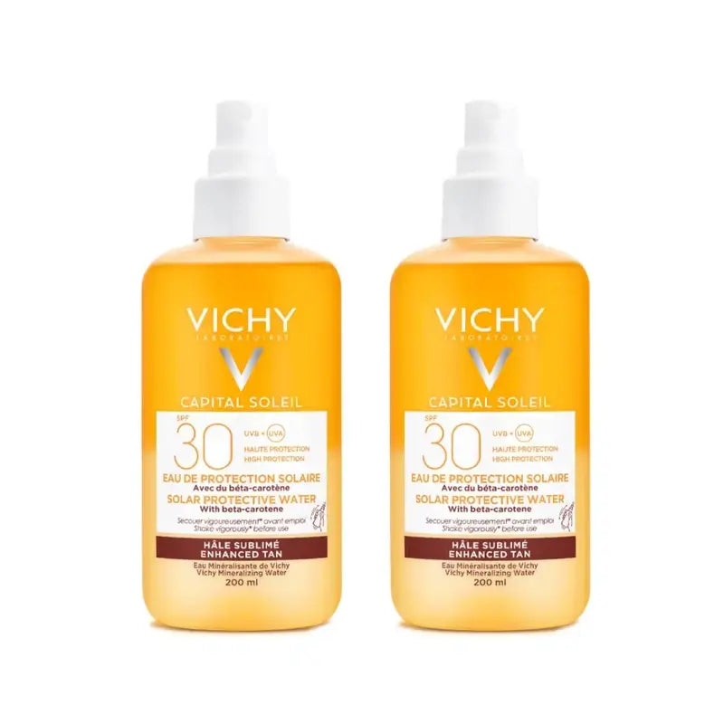 Vichy Capital Soleil Spf30 Agua Solar Protectora Luminosidad, 2X200 Ml