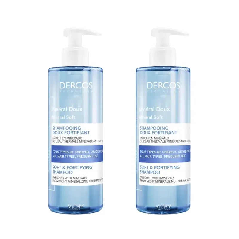 Vichy Dercos Technique Champú Mineral Uso Frecuente, 2X400Ml