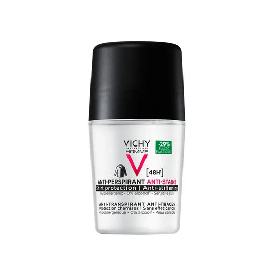 Vichy Homme Desodorante 48H Anti-Transpirante y Anti-Manchas Roll-On 50 ml