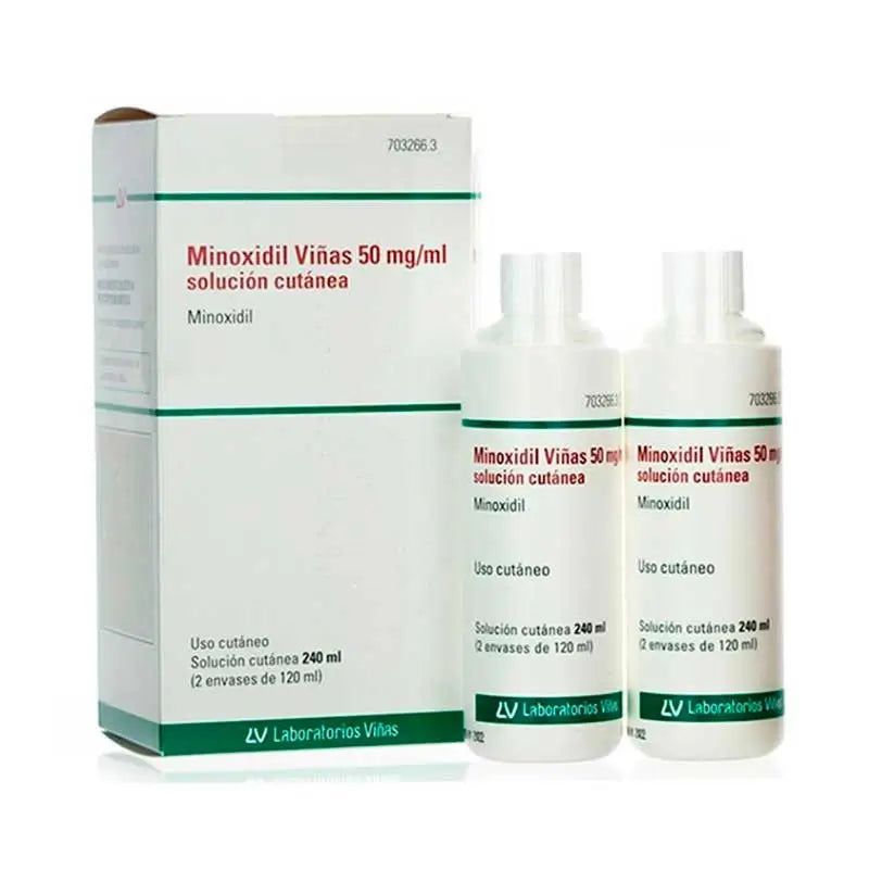 Minoxidil Viñas 50 Mg/ml Minoxidil Solución Cutánea 2 Frascos de 120 ml