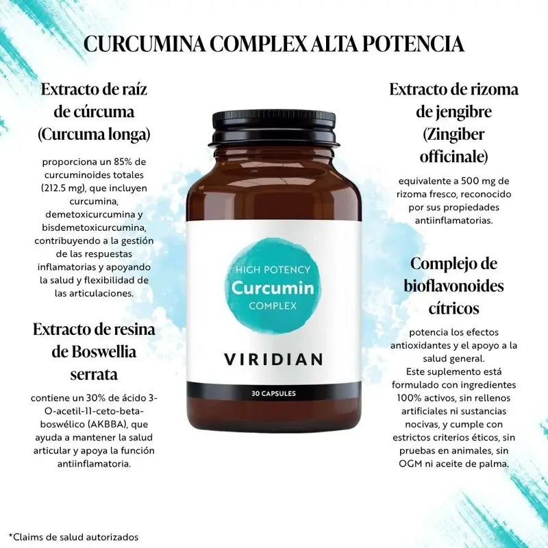 Viridian Curcumina Complex Alta Potencia 30Cap.Veg.