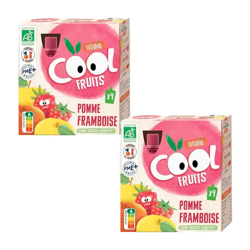 Vitabio Bolsitas Cool Fruits De Manzana Y Frambuesa 90 Gr , 2 x 4 unidades