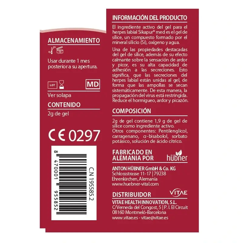 Sikapur Herpes Labial 2gr - Gel mineral para alivio del herpes labial