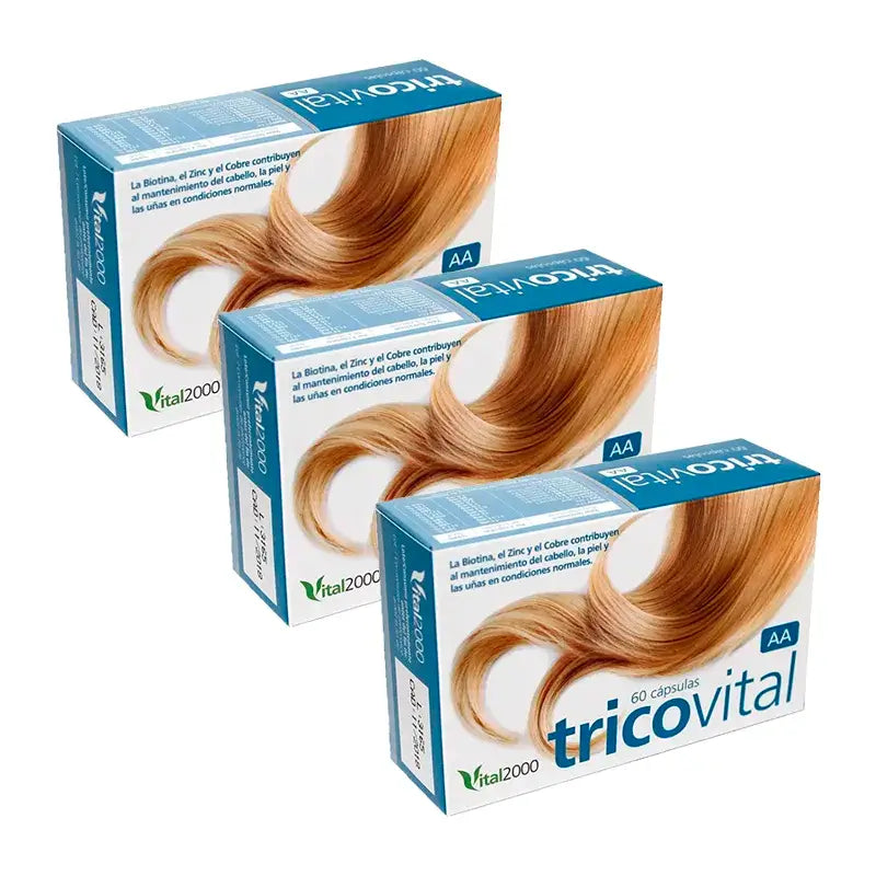 Vital 2000 Tricovital Aa, Pack 3 x 60 Cápsulas