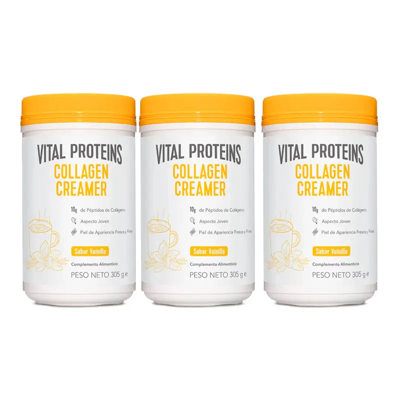 Vital Proteins Triplo Crema en Polvo de Colágeno Sabor Vainilla 3x 305g