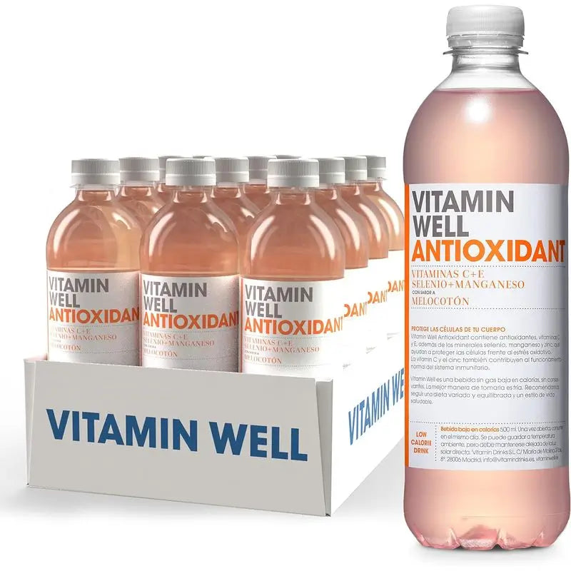 Vitamin Well Pack Antioxidant Melocotón, 12 uds x 500 ml