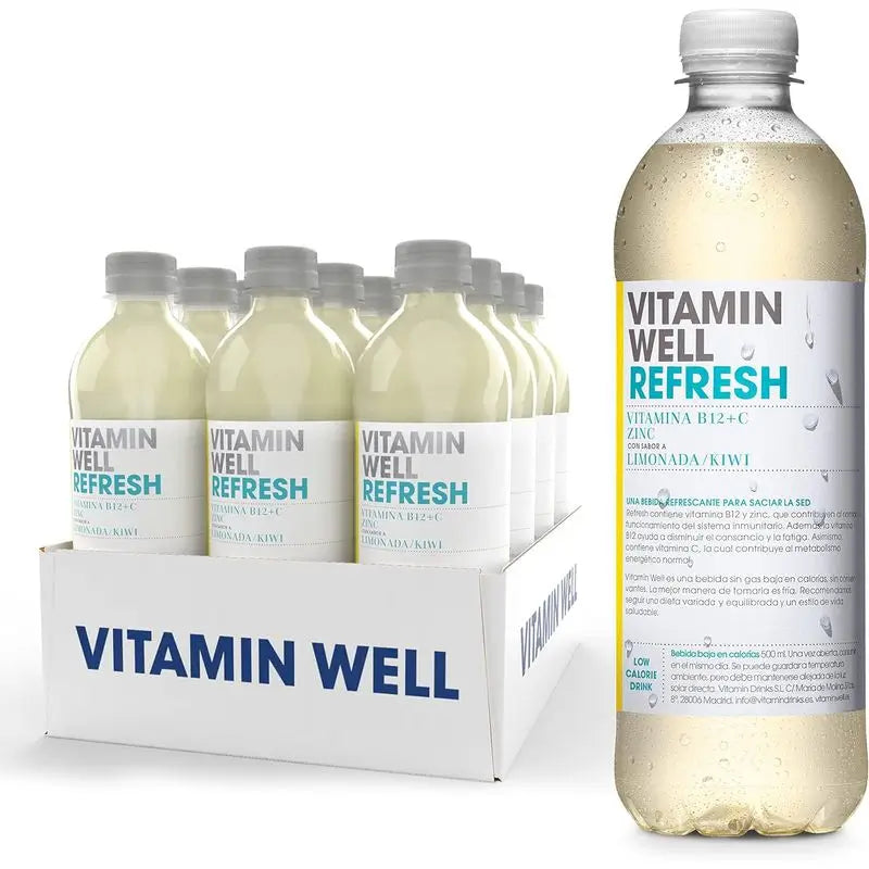 Vitamin Well Pack Refresh Limonada/Kiwi, 12 uds x 500 ml
