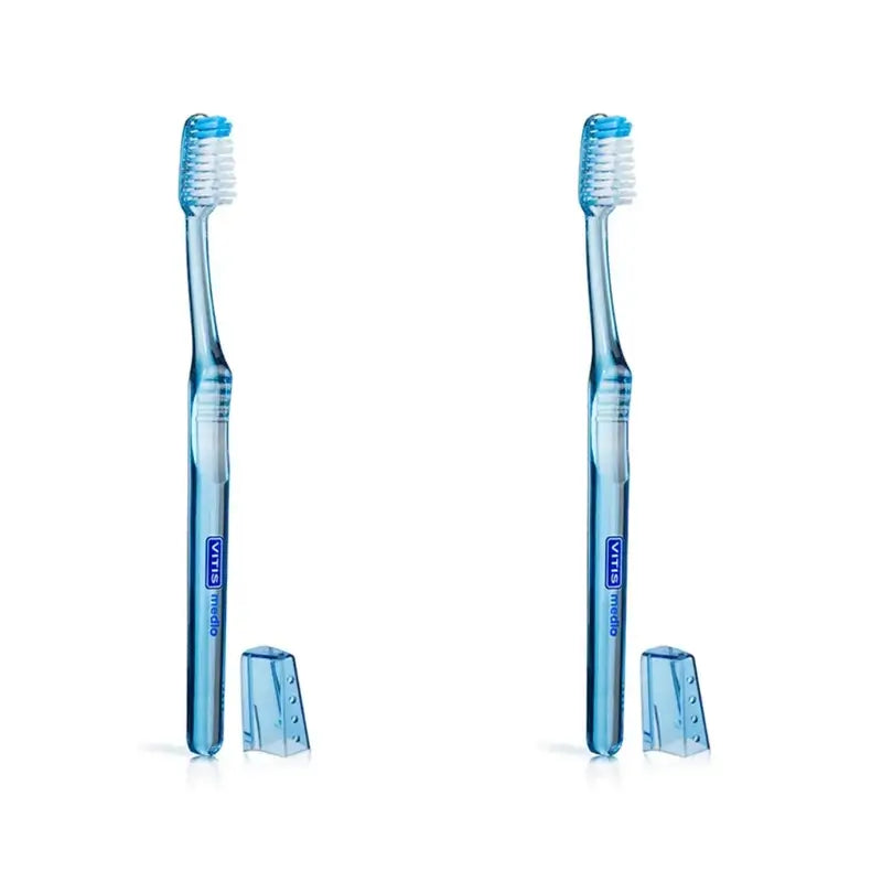 Vitis Cepillo Dental Duro Cabezal Normal, 2 Unidades