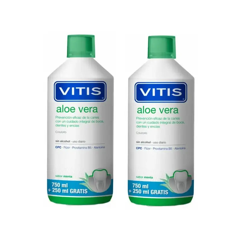 Vitis Enjuague Bucal Aloe Vera, 2X1 Litro