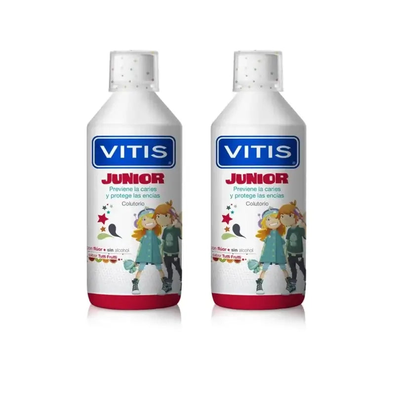 Vitis Junior Colutorio, 2X500 Ml Sabor Tutti Frutti