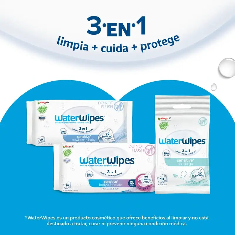 Waterwipes Toallitas Bebé Biodegradables, 60 Unidades