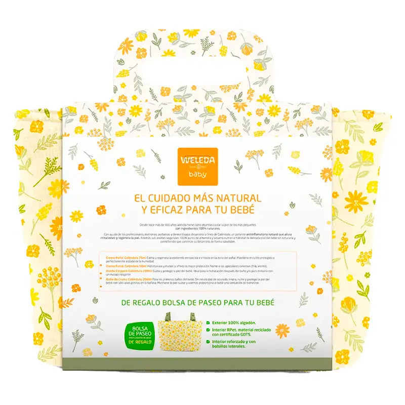 Weleda Set Bienvenido Bebé. Crema De Pañal 75Ml+ Crema Facial 50Ml+ Baño De Crema 200Ml+ Aceite Corporal 200Ml+ Bolsa De Regalo