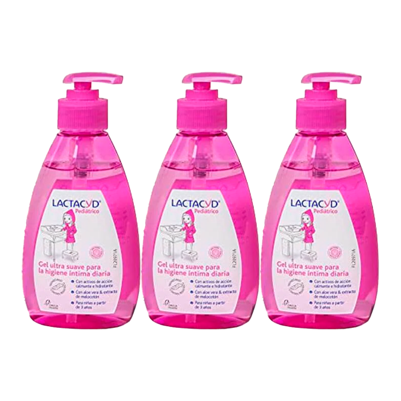 Lactacyd Pediátrico Triplo Gel Ultra Suave Higiene Íntima Diario 3 x 200 ml