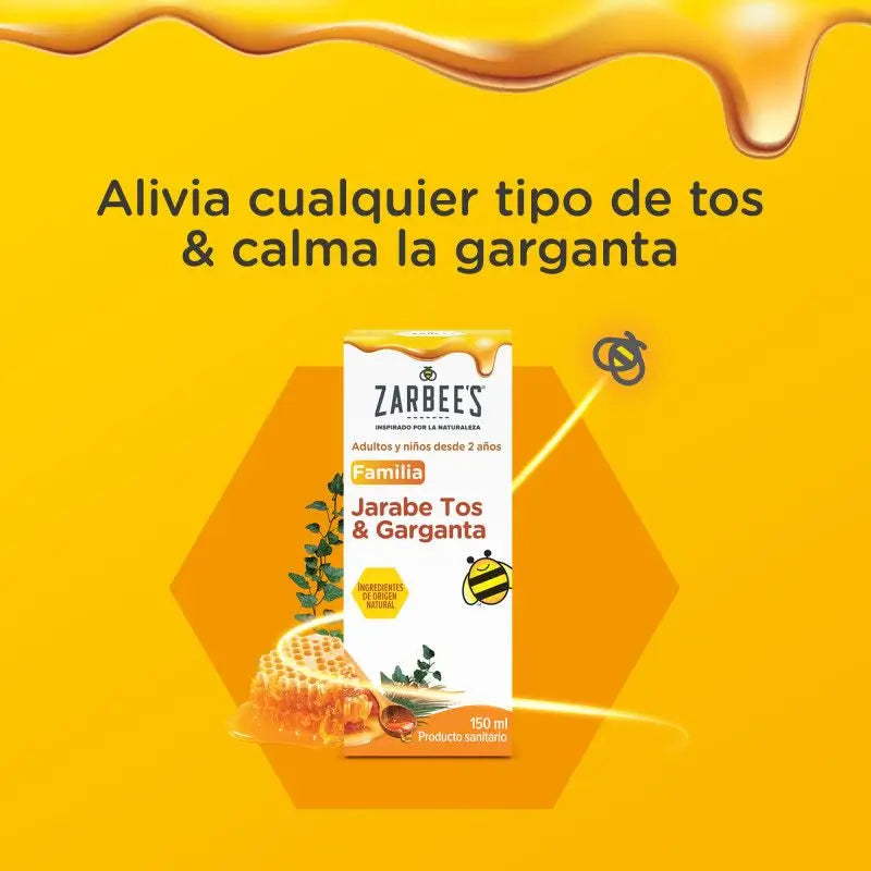 Zarbee's Jarabe Tos y Garganta Jarabe para la Tos con miel, 150 ml