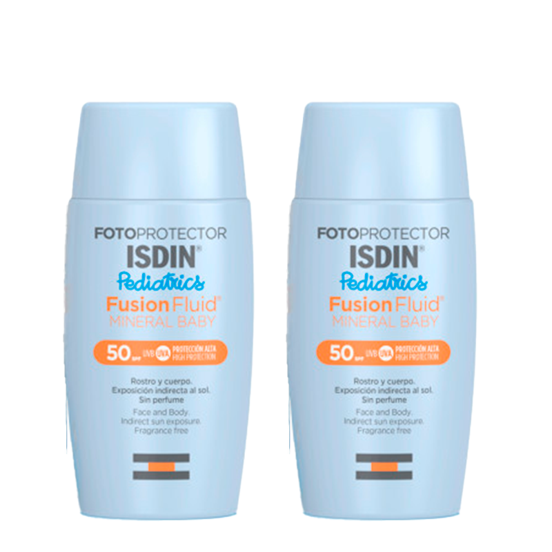 ISDIN Pediatrics Mineral Fusion Fluid SPF50 2 x 50 ml