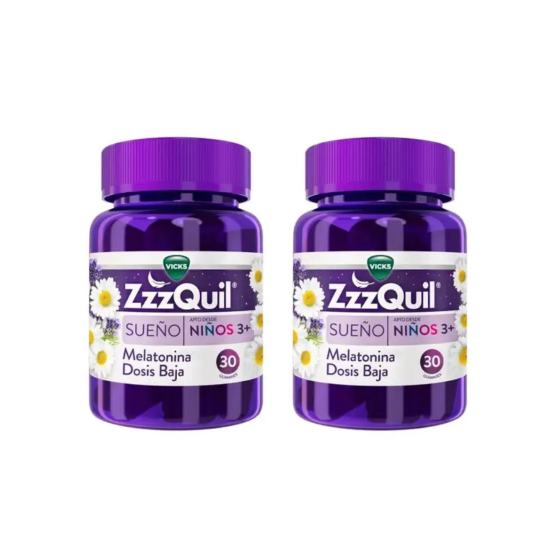 Zzzquil Natura Kids Melatonina Dosis Baja +3 Años, 2X30 Gummies