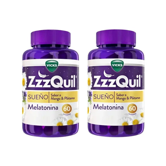ZzzQuil Mango, Plátano y Valeriana Pack 2x60 Gummies