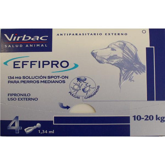 Effipro 134 mg Spot-On Perros Medianos, 4 Pipetas