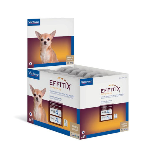 Effitix Xs Antiparasitarios Perros Muy Pequeños 1,5-4 Kg, 24 Pipetas