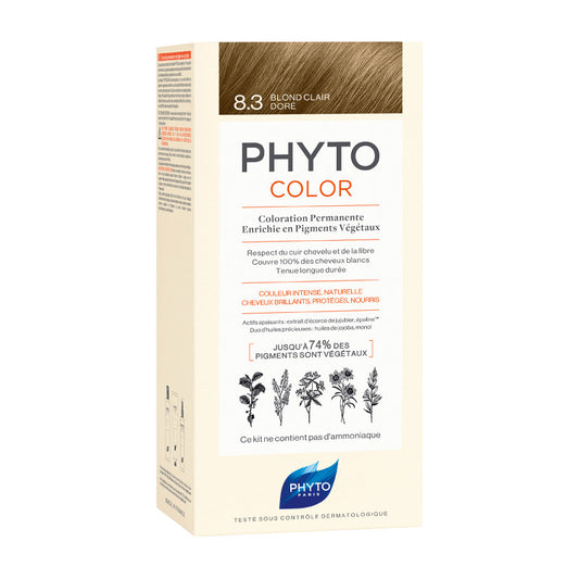 PHYTO Phytocolor 8.3 coloración permanente tono rubio claro dorado