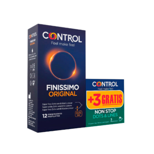 Control Pack Preservativos Finissimo 12 Unidades + 3 Control Non Stop Gratis