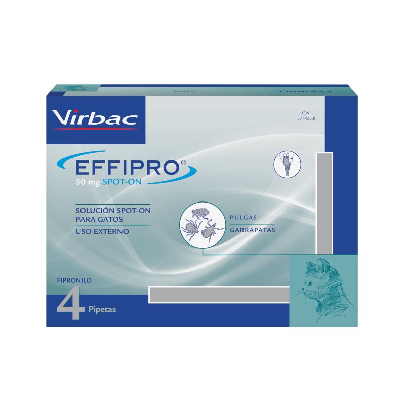 Effipro 50 Mg Spot-On Gatos, 4 Pipetas