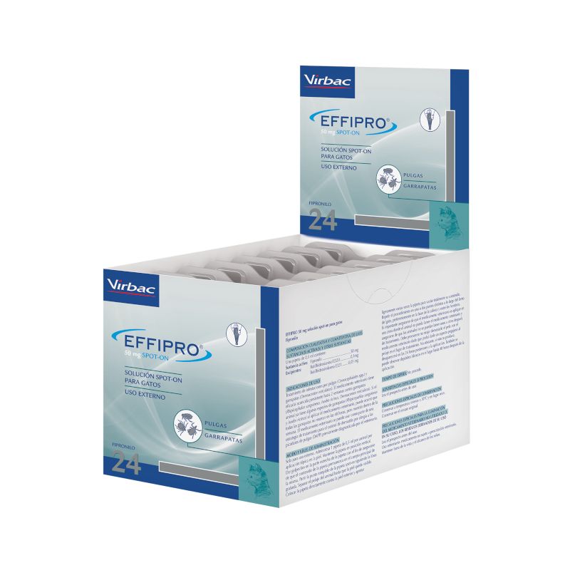 Effipro 50 Mg Spot-On Gatos, 24 Pipetas