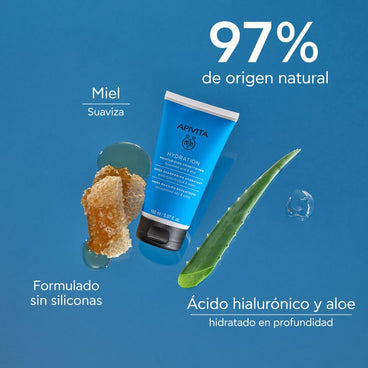 APIVITA Acondicionador Hidratate Para Todo Tipo de Cabello con Ácido Hialurónico y Aloe 150 ml