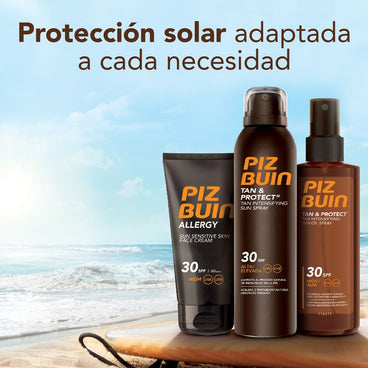 Piz Buin Protector Solar en Spray SPF30 Acelerador del Bronceado con Vitamina E y Protección UVA/UVB, 150ml