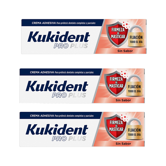 Kukident Triplo Pro Plus Firmeza Al Masticar,  3 x 40 Gr