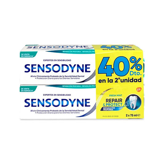 Sensodyne Repair & Protect Fresh Mint Pasta De Dientes, pack de 2x75 ml