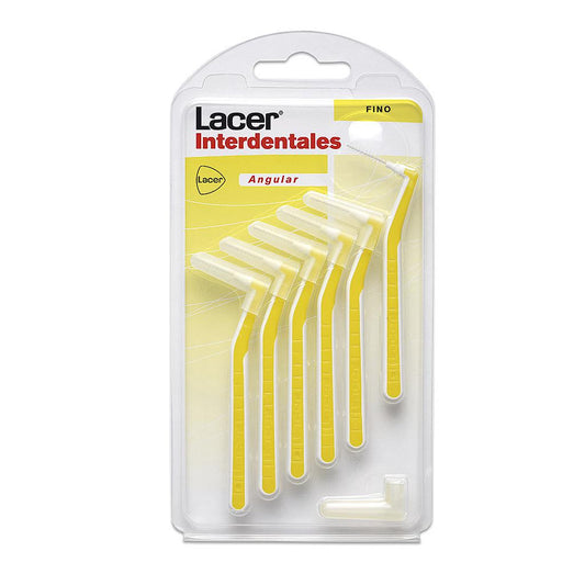 Lacer Cepillo Interdental Angular Extrafino Suave Amarillo, 6 unidades