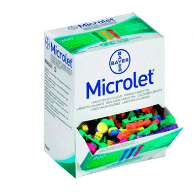 Bayer Microlet de Colores Lancetas 200 unidades