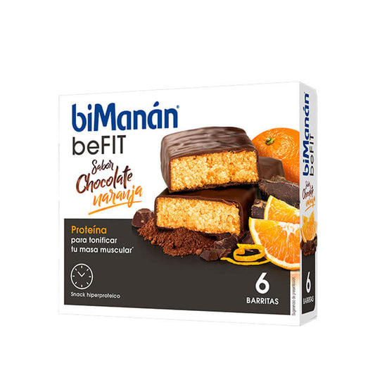 biManán Befit Barritas de Chocolate y Naranja 6 unidades