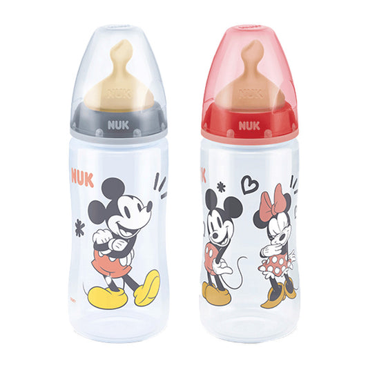 NUK Biberon Mickey First Choice Pp 0-6 M Latex 300 ml, 1 unidad