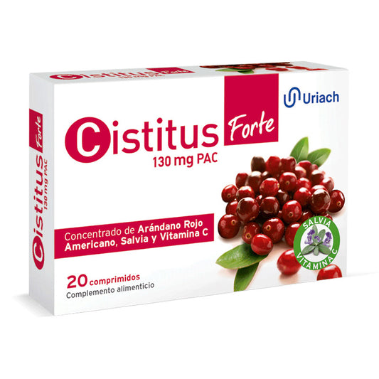 Cistitus Forte 130 mg Concentrado Arándano Rojo + Salvia + Vitamina C, 20 comprimidos