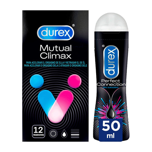 Durex Pack Preservativos Mutual Climax 12 unidades + Lubricante Perfect Connection 50 ml
