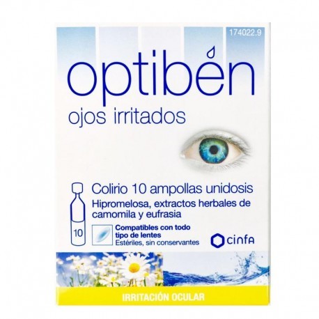 Cinfa Optiben Ojos Irritados Colirio 10 Ampollas Unidosis