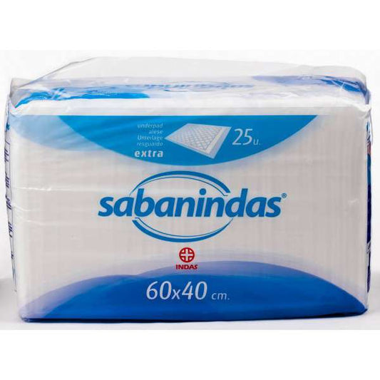 Sabanindas Proteccion Absoluta Ajustable Talla Pequeña 60 x 40 cm 25 unidades