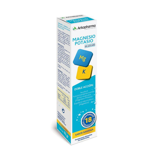 Arkomag Magnesio Potasio 18 Comprimidos Efervescentes Arkopharma